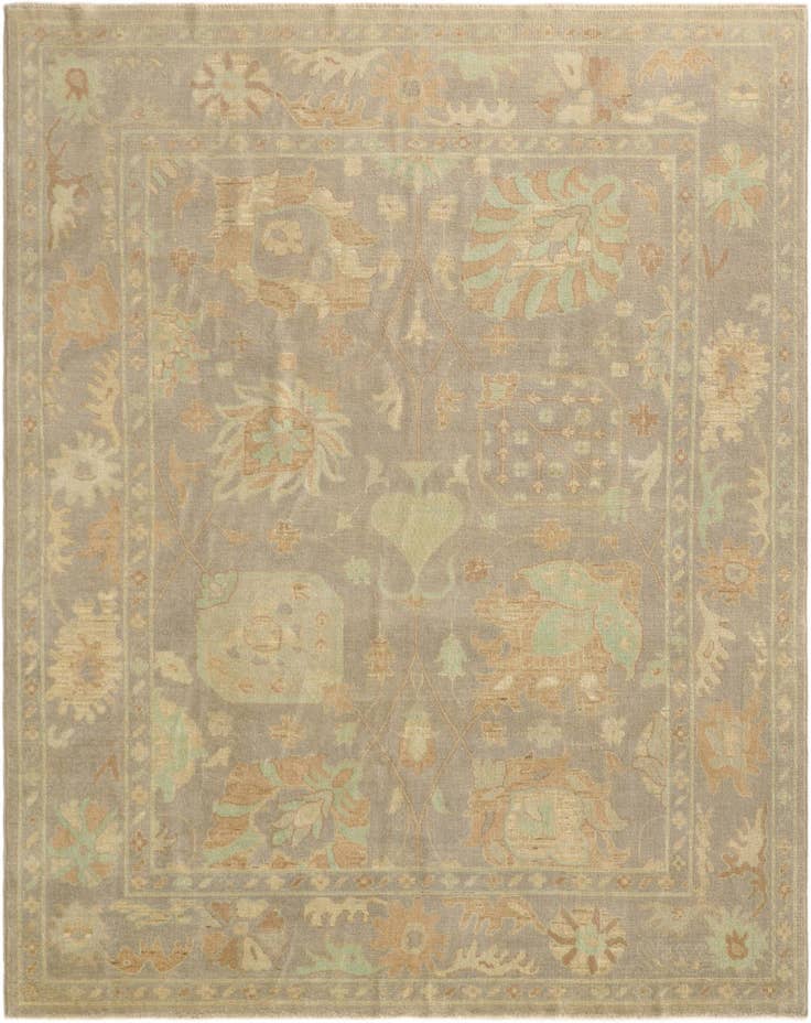 Detail image of 8' x 9' 11 Hand Knotted Oushak Wool Rug