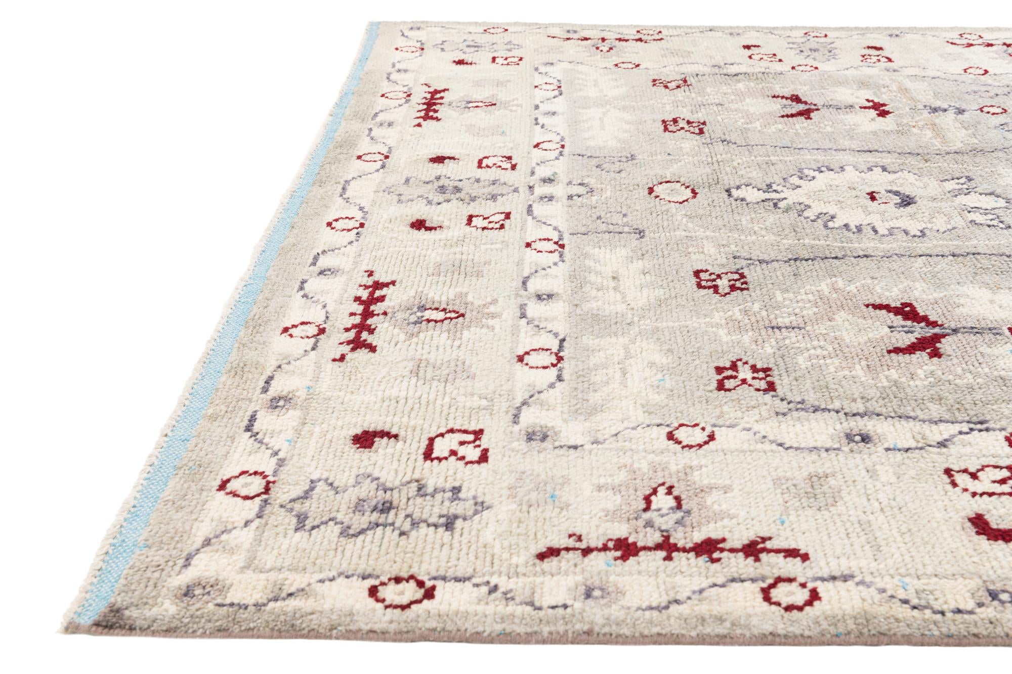 7' 10 x 10' 3 Hand Knotted Oushak Wool Rug