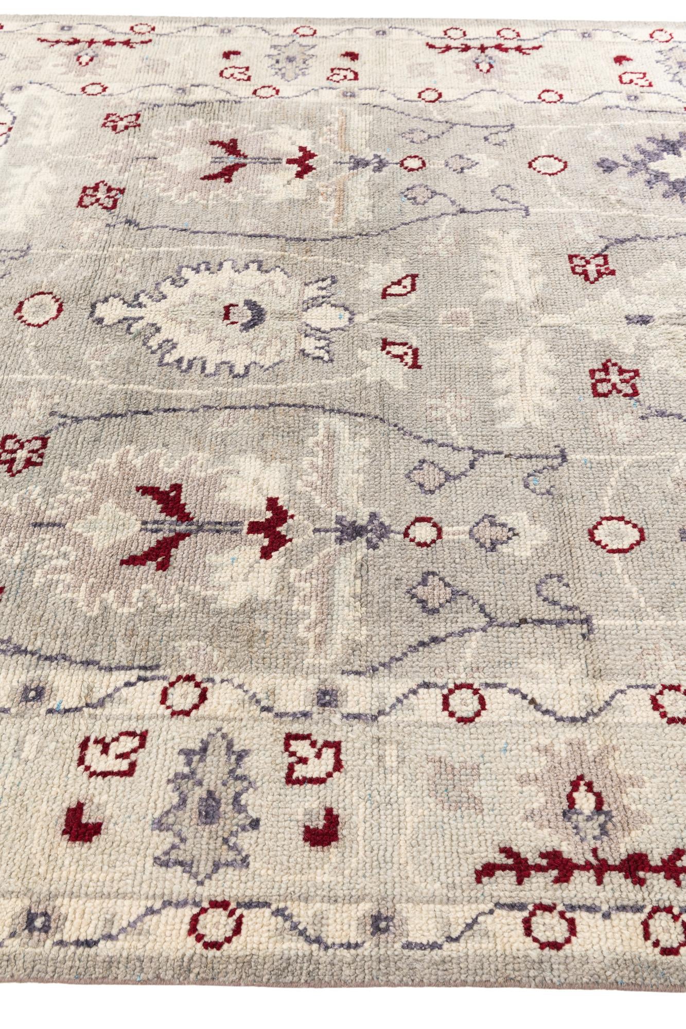7' 10 x 10' 3 Hand Knotted Oushak Wool Rug