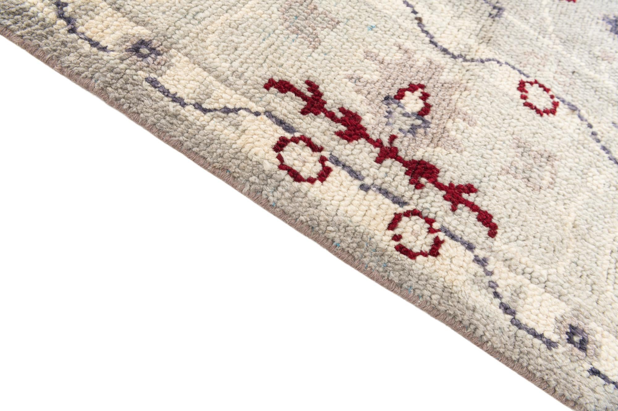 7' 10 x 10' 3 Hand Knotted Oushak Wool Rug