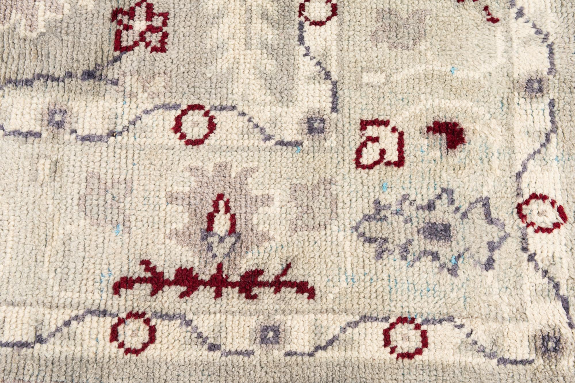 7' 10 x 10' 3 Hand Knotted Oushak Wool Rug