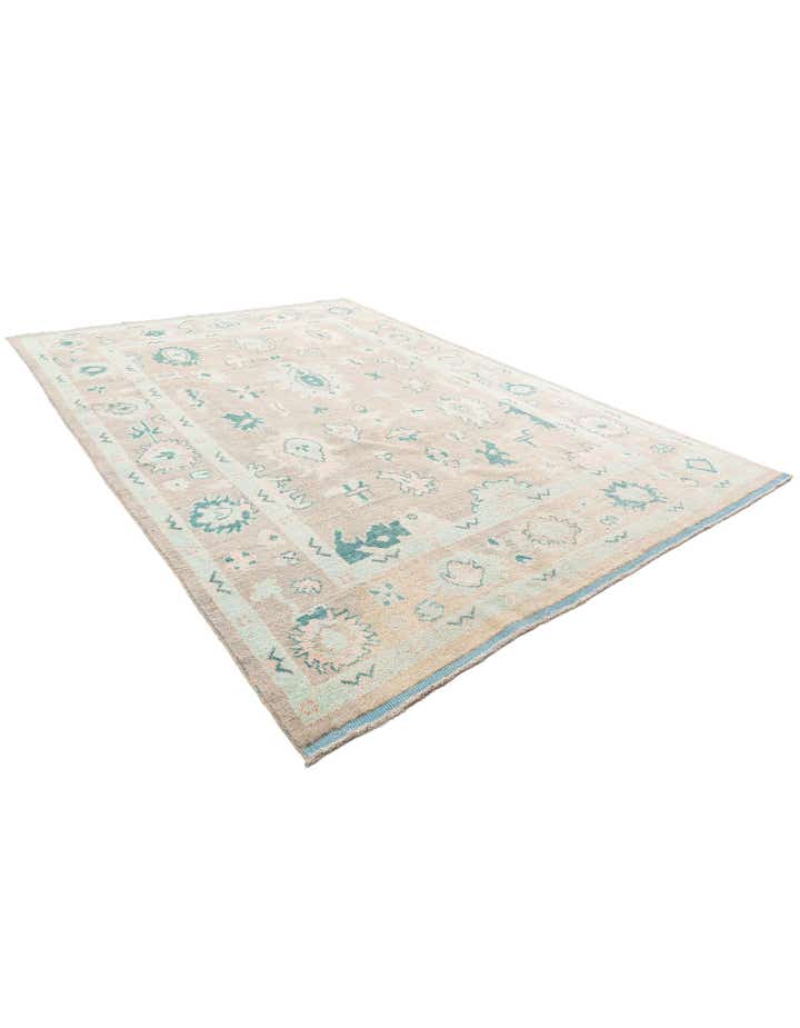 8' 6 x 12' 4 Hand Knotted Oushak Wool Rug