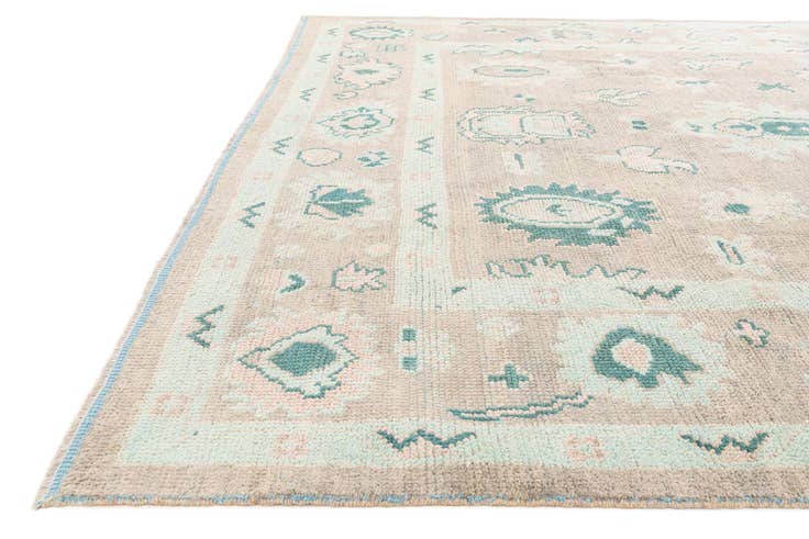 Detail image of 8' 6 x 12' 4 Hand Knotted Oushak Wool Rug