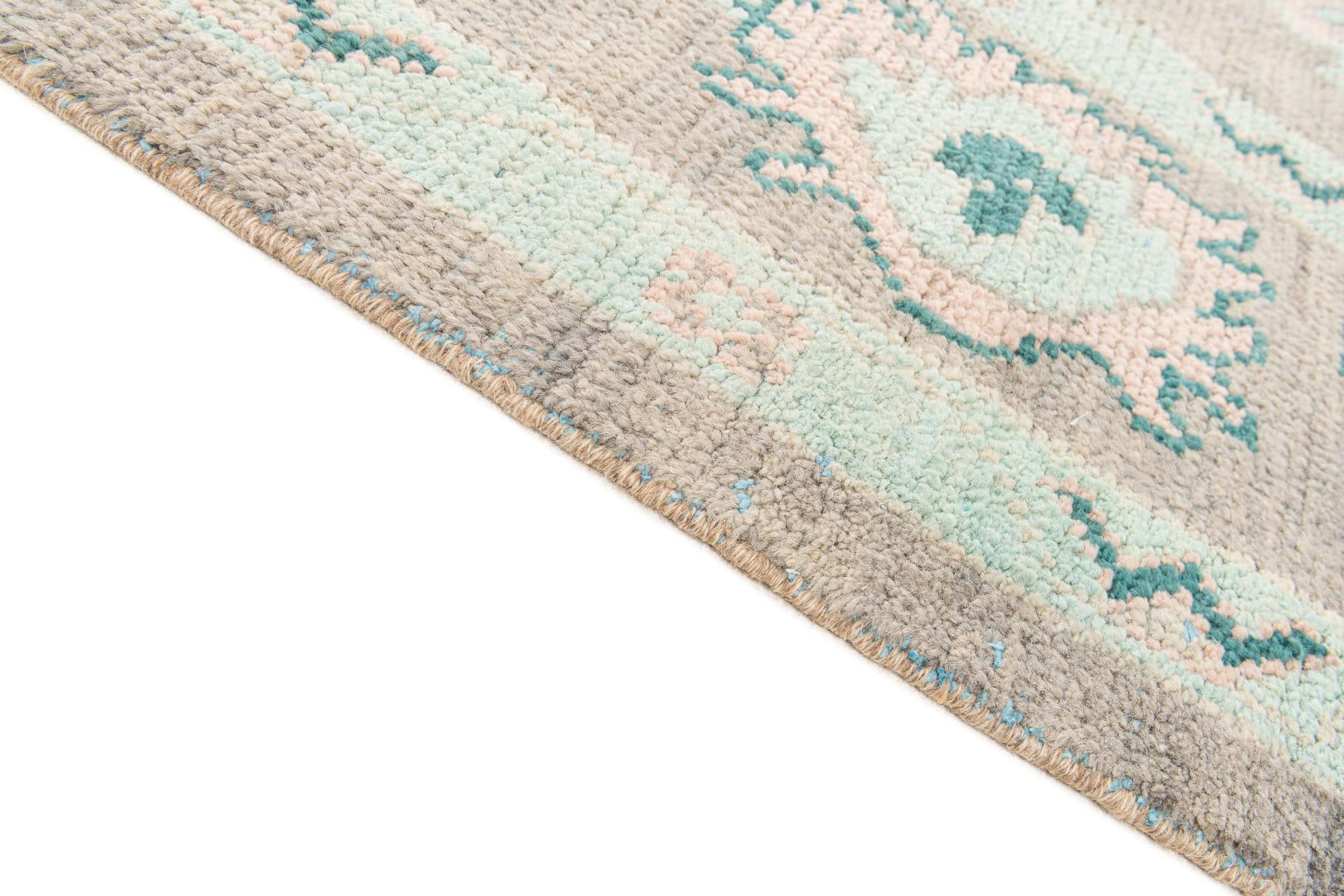 8' 6 x 12' 4 Hand Knotted Oushak Wool Rug