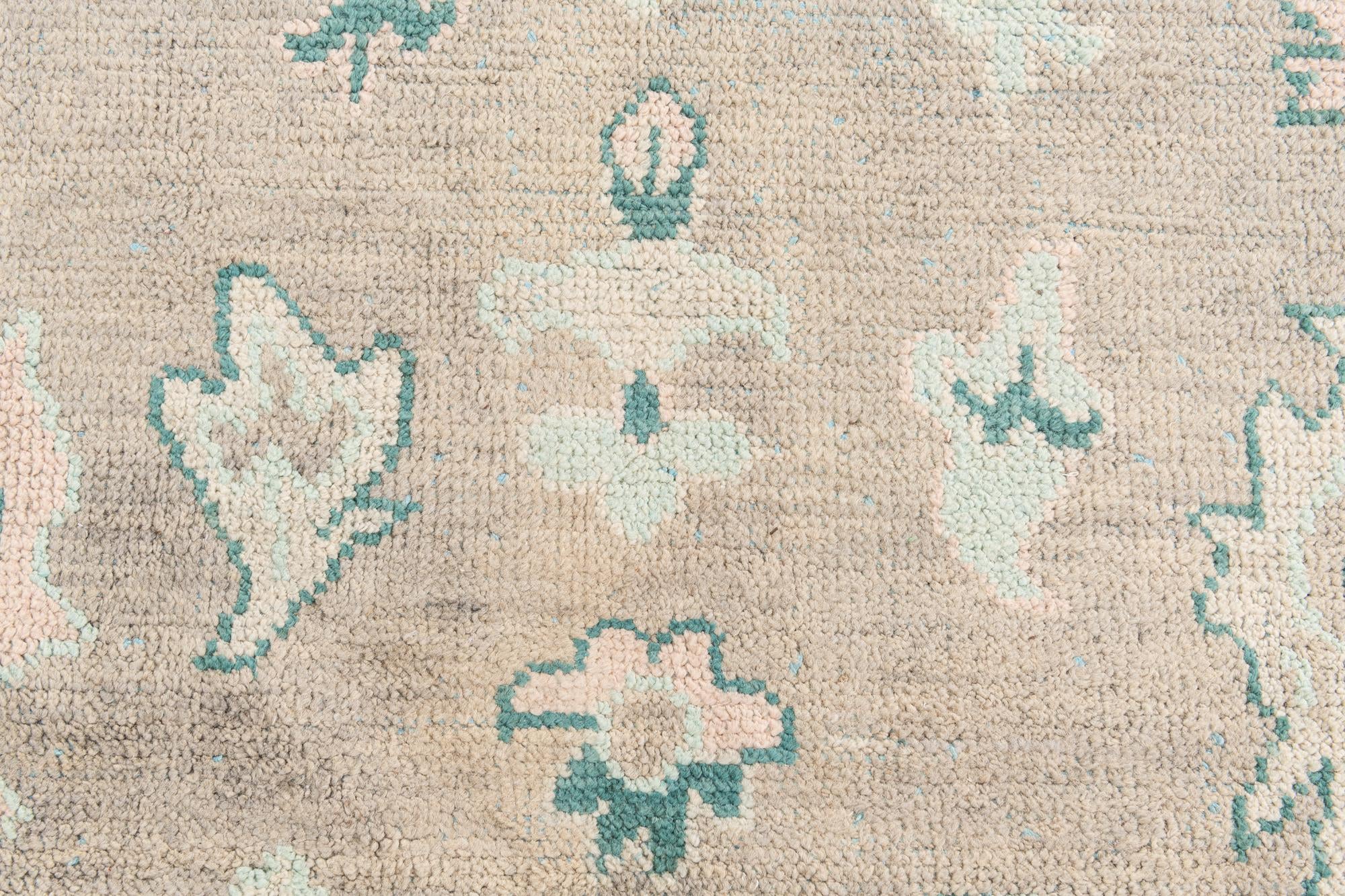 8' 6 x 12' 4 Hand Knotted Oushak Wool Rug