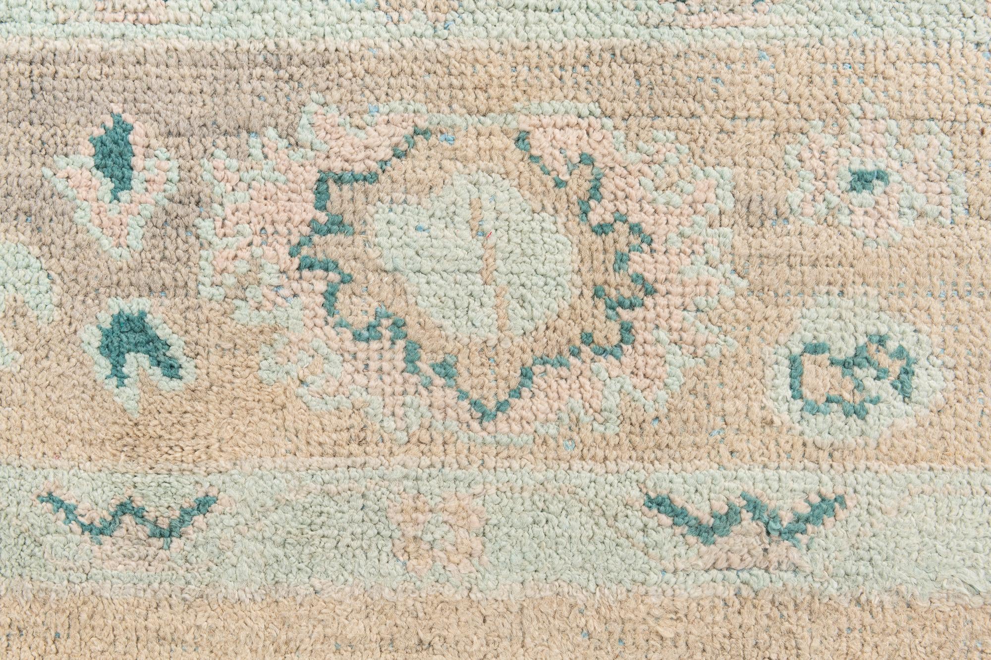 8' 6 x 12' 4 Hand Knotted Oushak Wool Rug