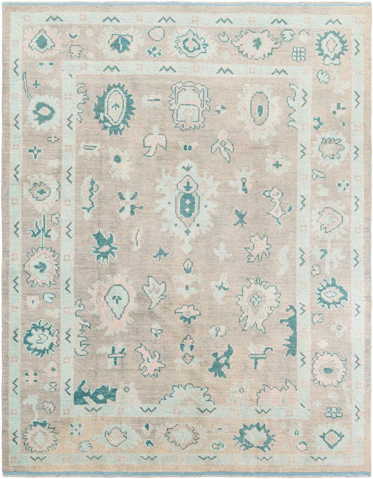Detail image of 8' 6 x 12' 4 Hand Knotted Oushak Wool Rug