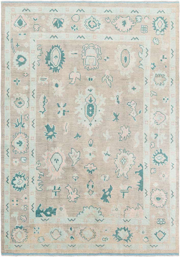 8' 6 x 12' 4 Hand Knotted Oushak Wool Rug