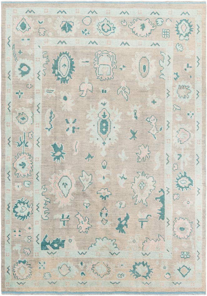 Detail image of 8' 6 x 12' 4 Hand Knotted Oushak Wool Rug