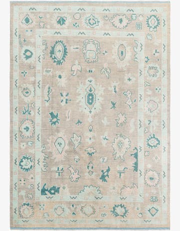 8' 6 x 12' 4 Hand Knotted Oushak Wool Rug