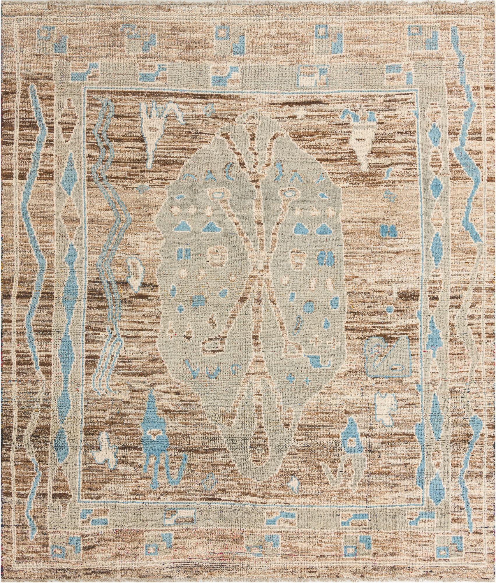 9' 2 x 10' 7  Hand Knotted Oushak Wool Rug