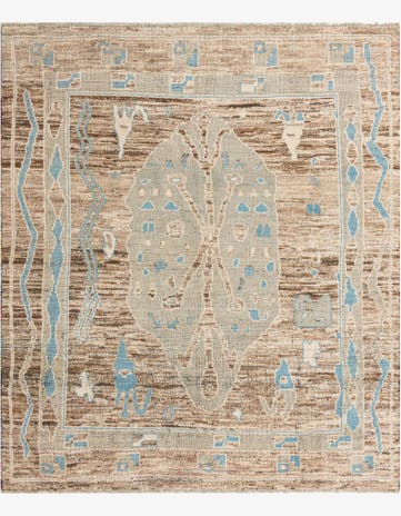 9' 2 x 10' 7 Hand Knotted Oushak Wool Rug