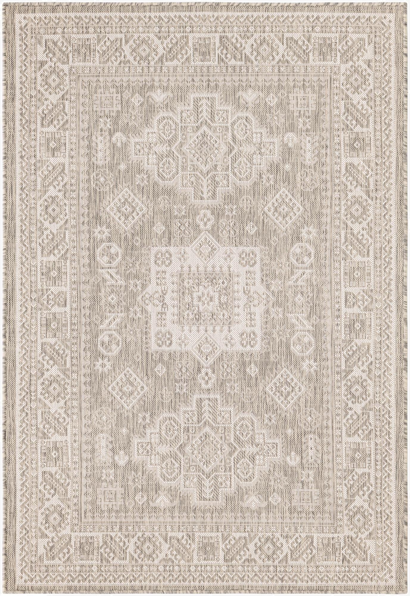 Primary image 4' x 6'  Washable Aztec Indoor / Outdoor Rug