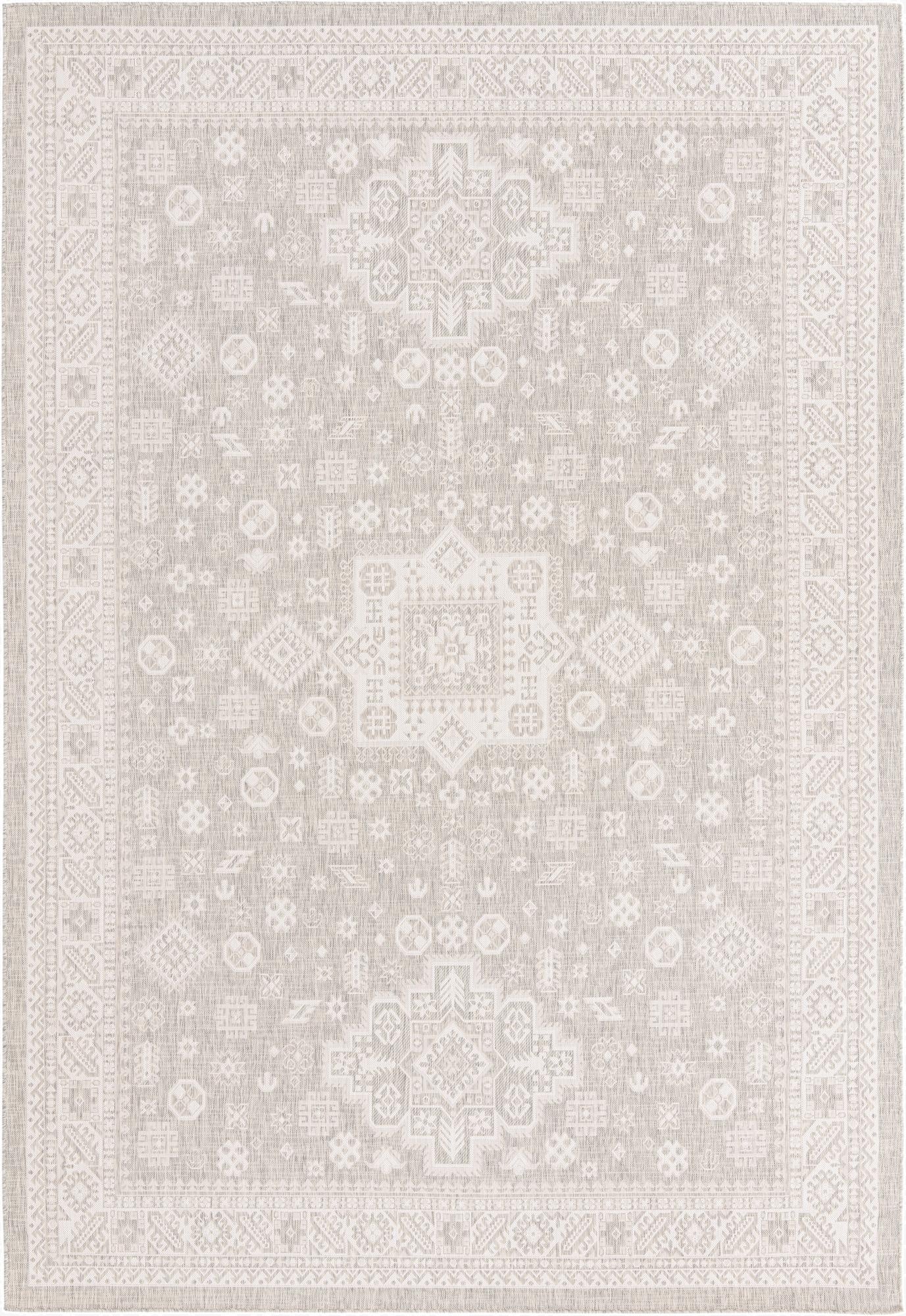 Primary image 10' x 14'  Washable Aztec Indoor / Outdoor Rug