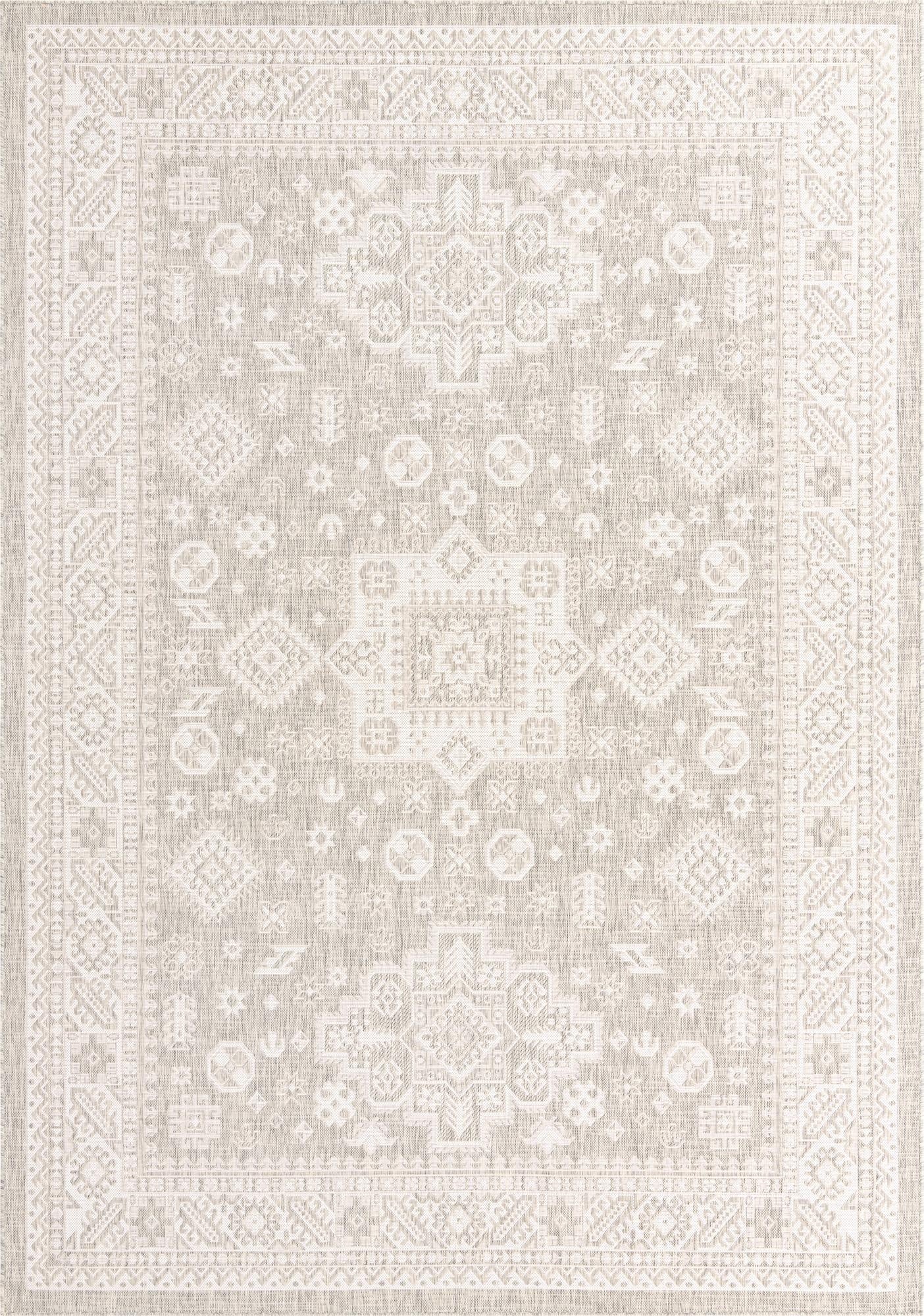 Primary image 7' 10 x 11'  Washable Aztec Indoor / Outdoor Rug