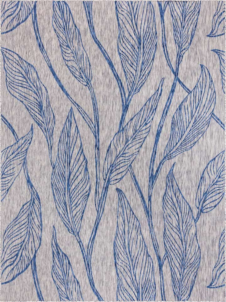 9' x 12' Easy-Clean Botanical Indoor / Outdoor Rug