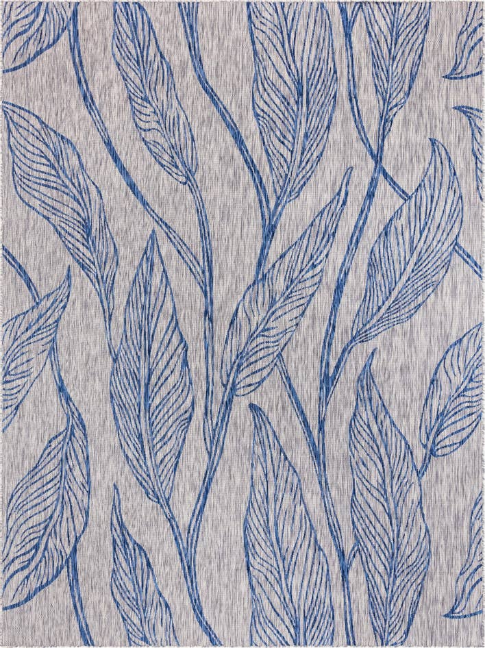 Detail image of 9' x 12' Easy-Clean Botanical Indoor / Outdoor Rug