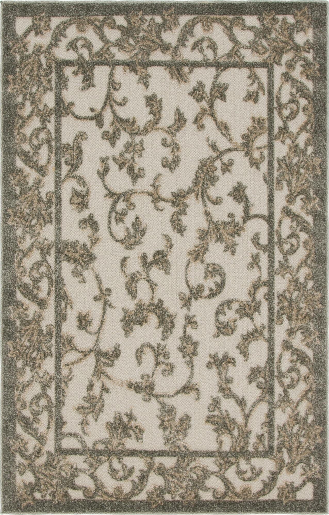 4' x 6'  Washable Botanical Indoor / Outdoor Rug