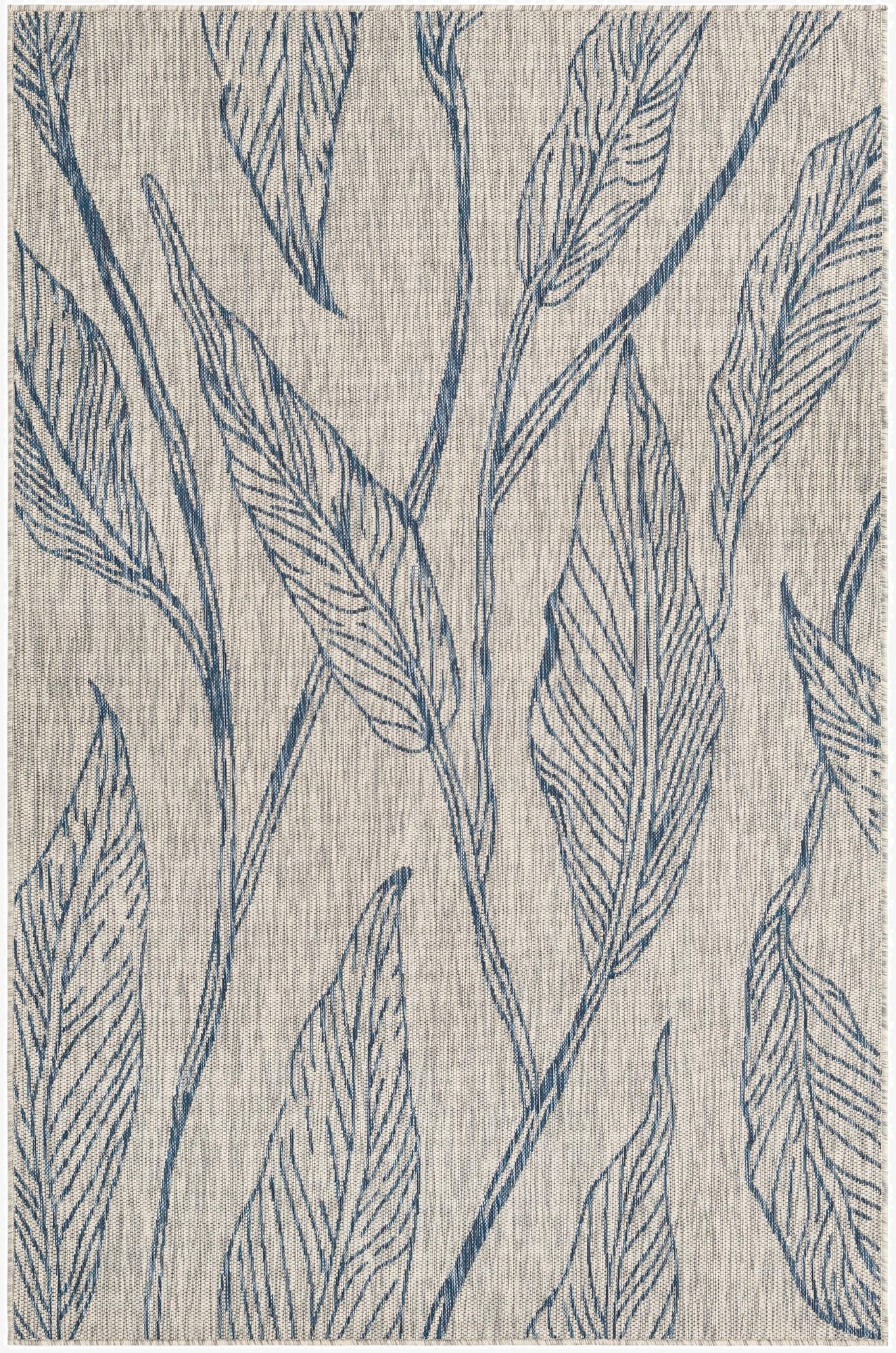 5' 3 x 8'  Washable Botanical Indoor / Outdoor Rug