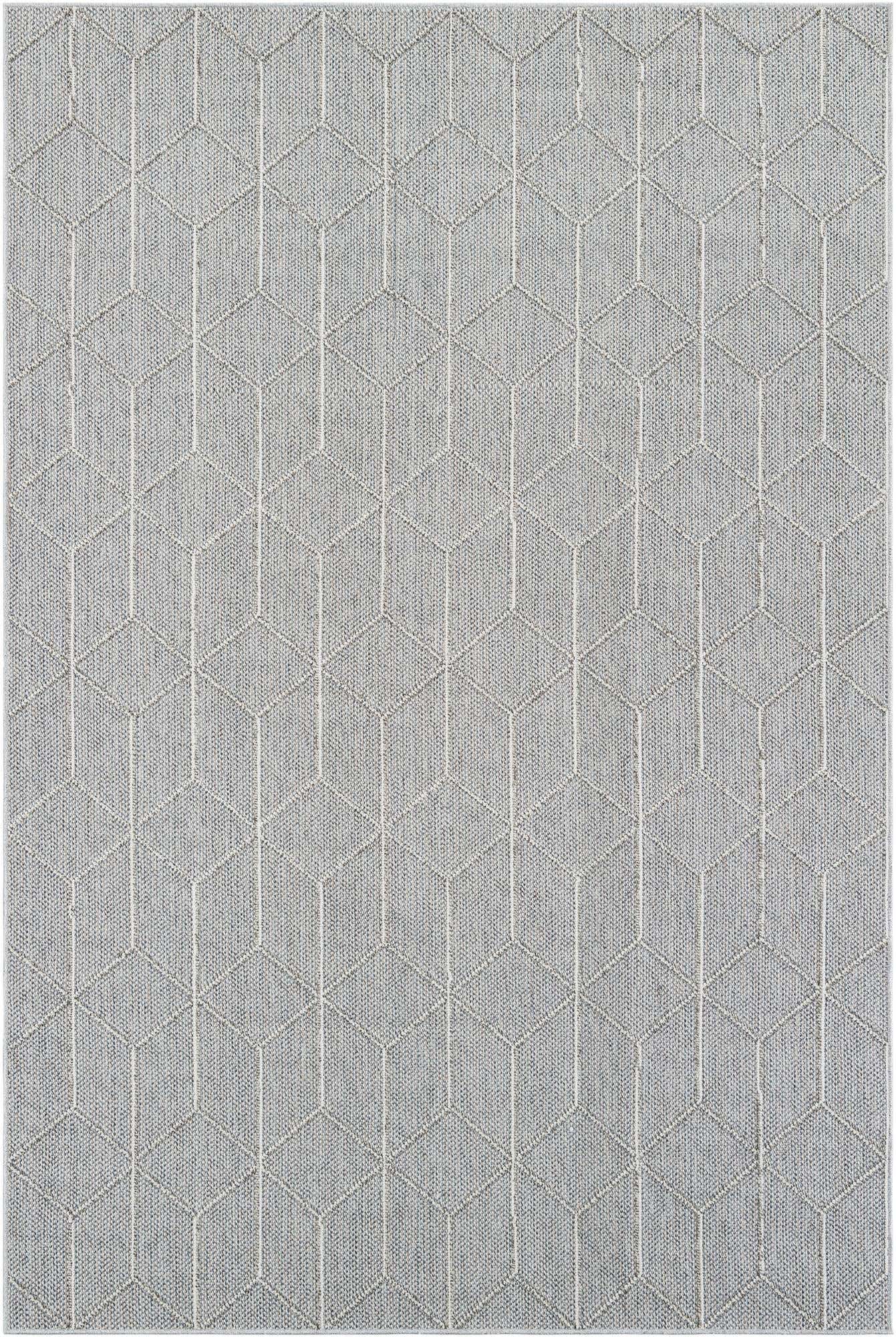 6' 1 x 9' Easy-Clean Lattice Indoor / Outdoor Rug