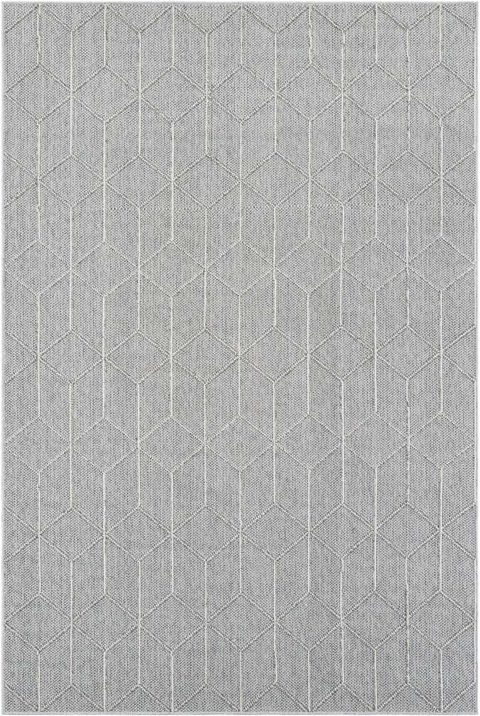 6' 1 x 9' Easy-Clean Lattice Indoor / Outdoor Rug