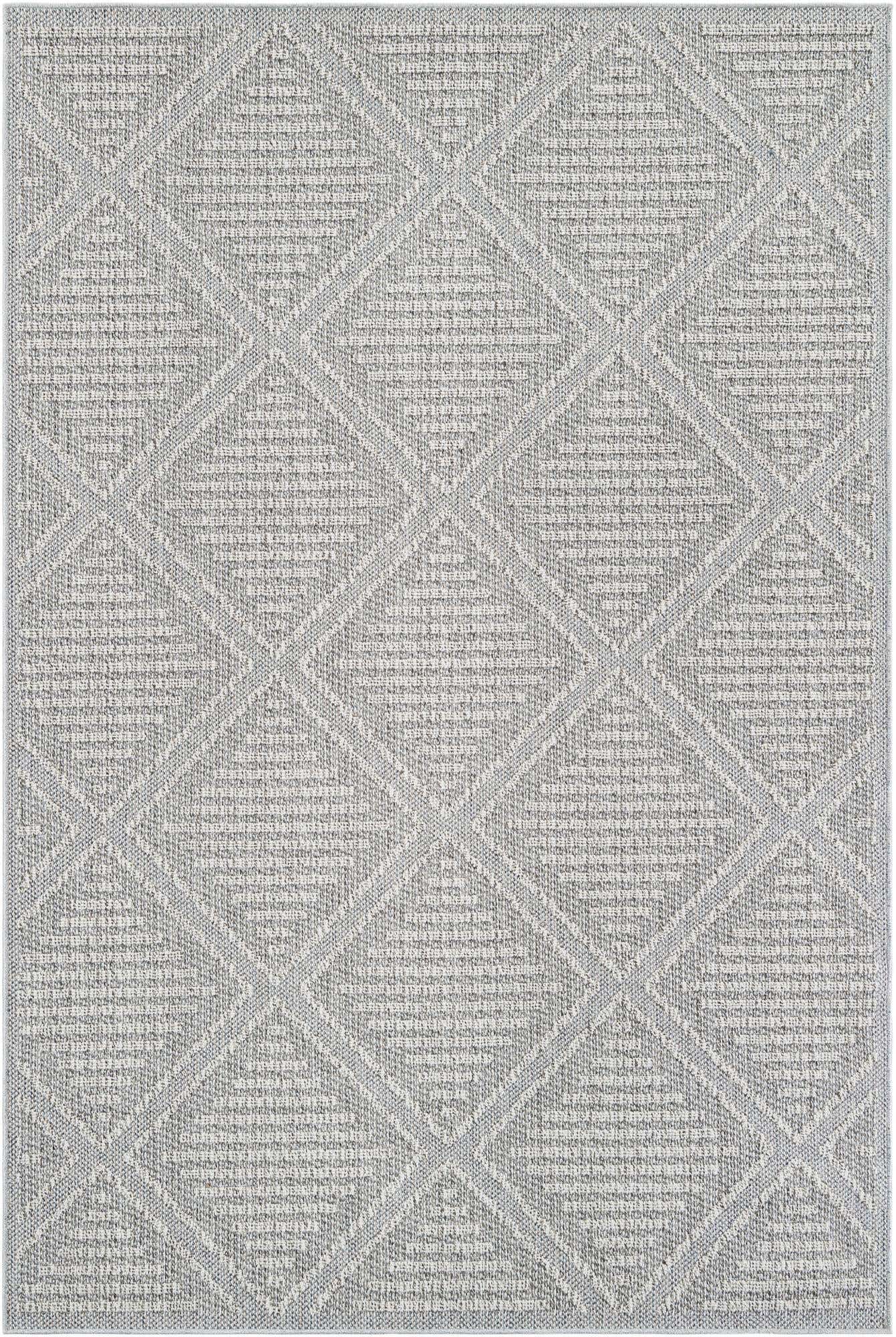 6' 1 x 9' Easy-Clean Lattice Indoor / Outdoor Rug