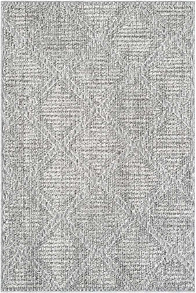 6' 1 x 9' Easy-Clean Lattice Indoor / Outdoor Rug