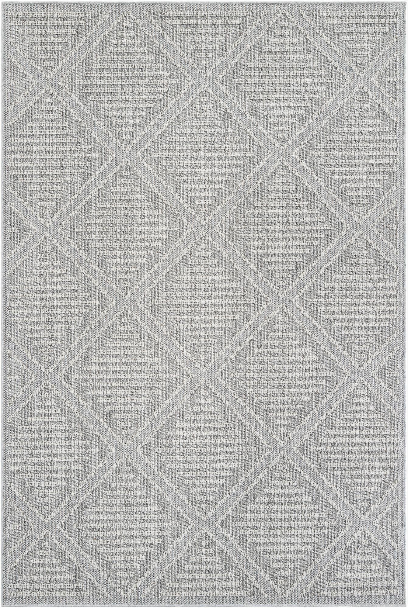 6' 1 x 9' Washable Lattice Indoor / Outdoor Rug
