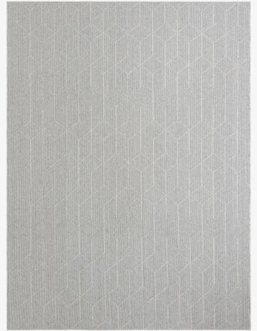 Light Gray Easy-Clean Lattice Indoor / Outdoor Rug