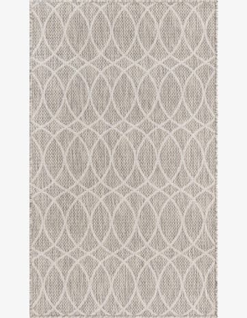 Light Gray Easy-Clean Lattice Indoor / Outdoor Rug