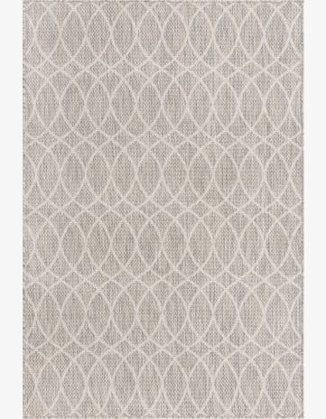 Light Gray Easy-Clean Lattice Indoor / Outdoor Rug