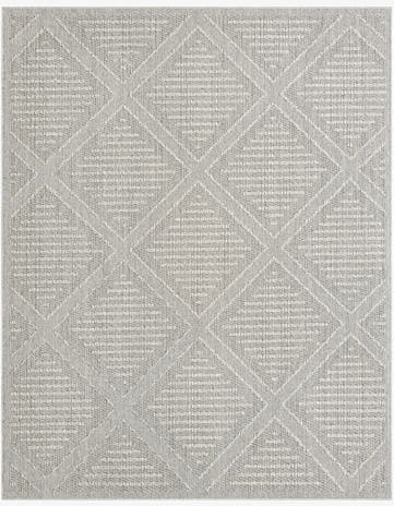 Light Gray Easy-Clean Lattice Indoor / Outdoor Rug