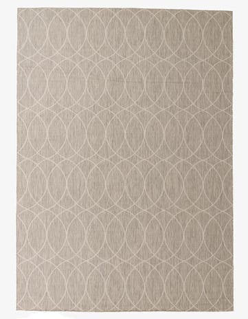 Light Gray Easy-Clean Lattice Indoor / Outdoor Rug