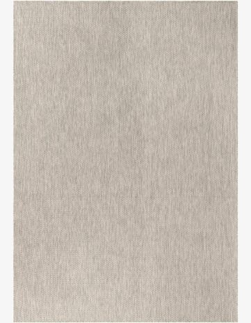 Light Gray Easy-Clean Solid Indoor / Outdoor Rug
