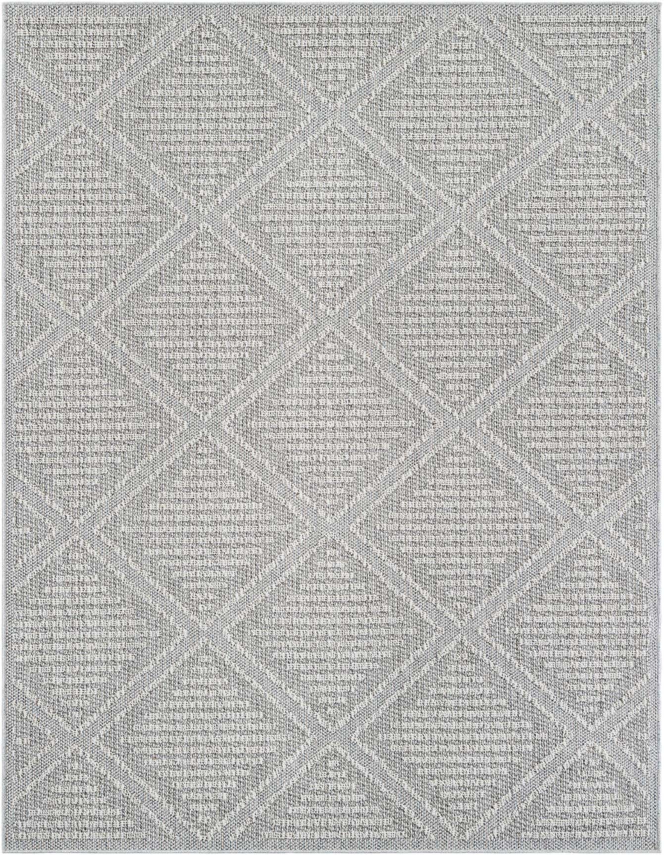 6' 1 x 9' Easy-Clean Trellis Indoor / Outdoor Rug