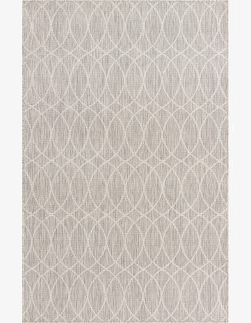 Light Gray Easy-Clean Trellis Indoor / Outdoor Rug