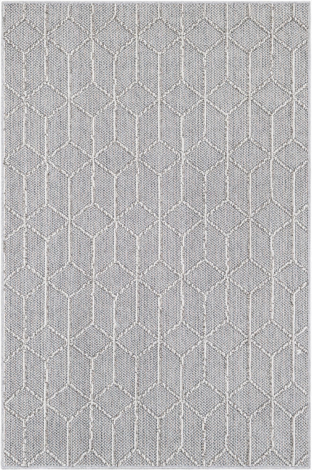 Primary image 4' 1 x 6' 1  Washable Trellis Indoor / Outdoor Rug