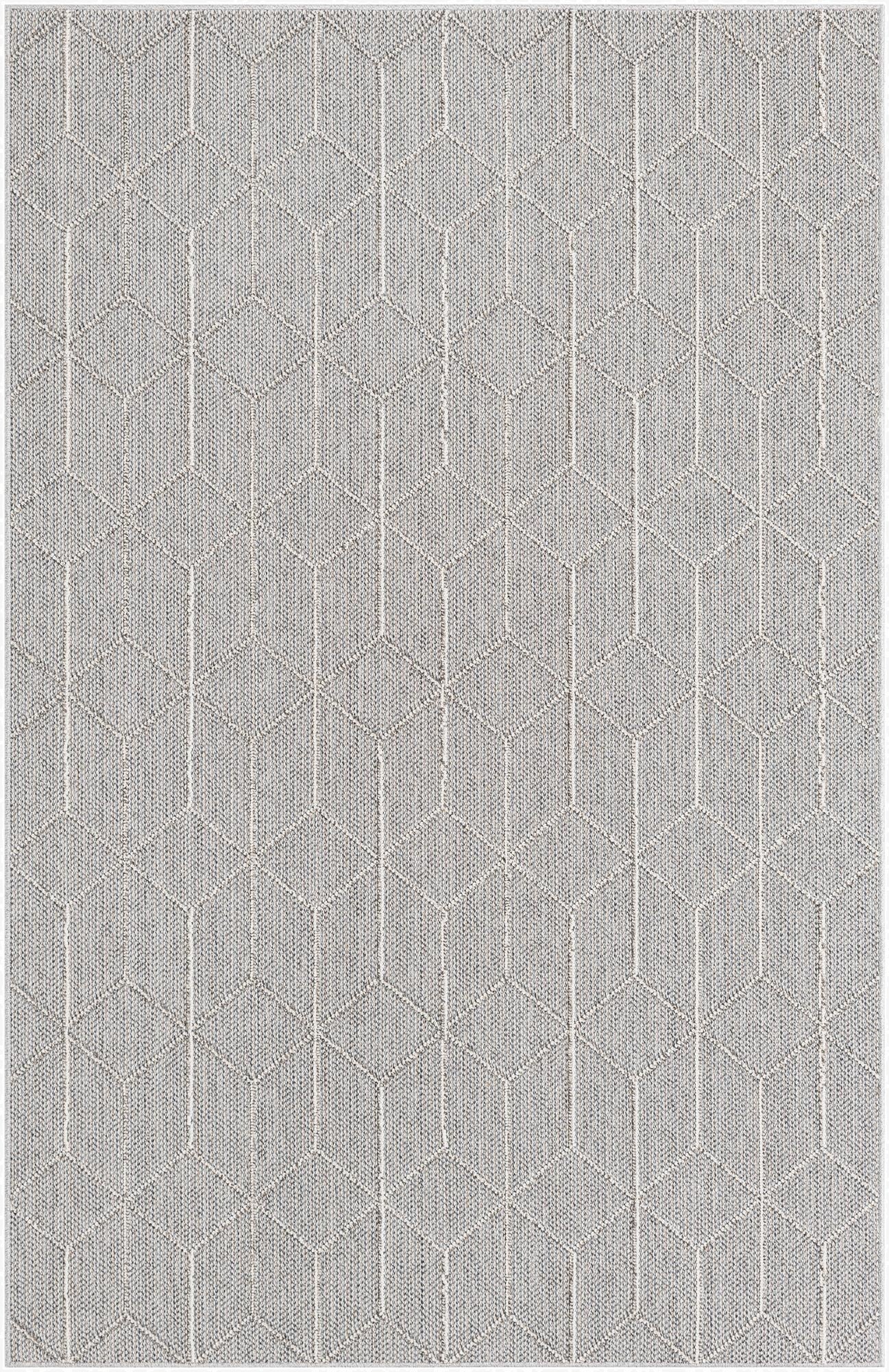 5' 3 x 8'  Washable Trellis Indoor / Outdoor Rug