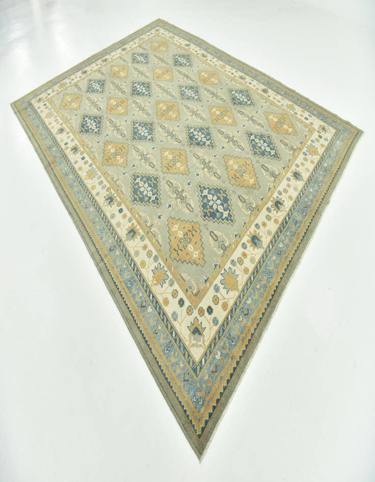 Detail image of 9' 4 x 12' 7  Hand Knotted Peshawar Ziegler Wool Rug