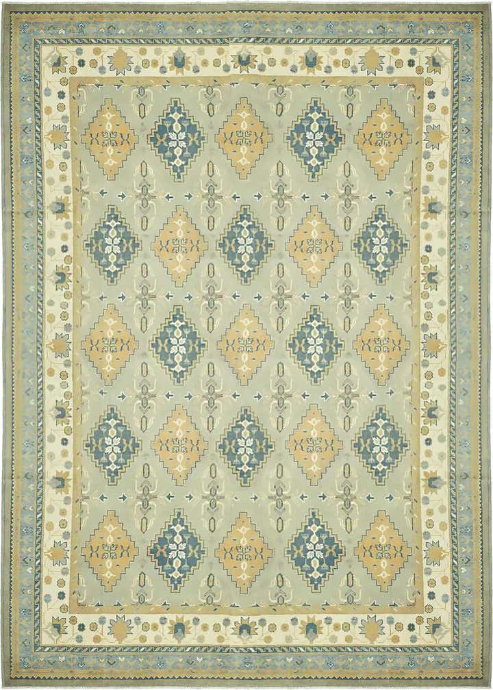 9' 4 x 12' 7 Hand Knotted Peshawar Ziegler Wool Rug