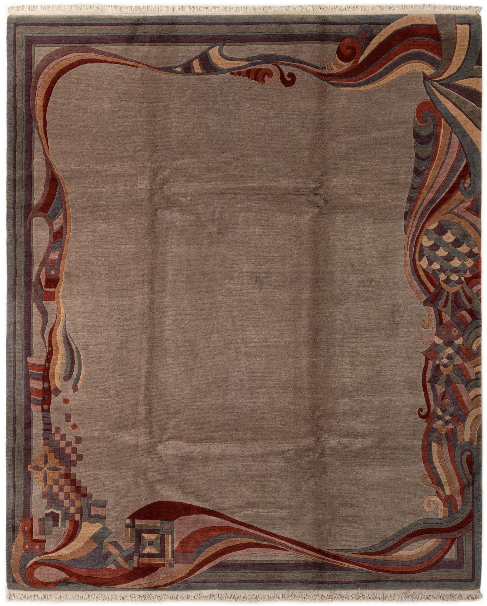8' 3 x 9' 11 Hand Knotted Tibet Wool Rug