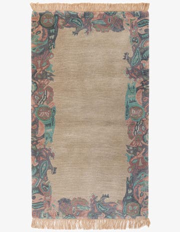 3' 2 x 5' 4 Hand Knotted Tibet Wool Rug