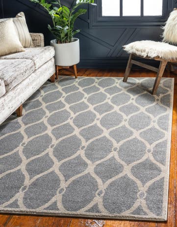 Light Gray Trellis Rug