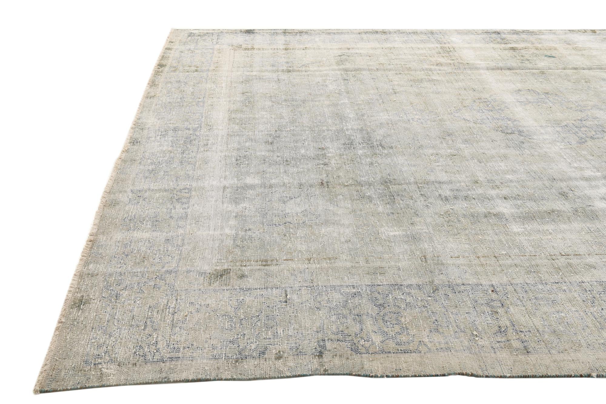 9' 2 x 12' Hand Knotted Ultra Vintage Persian Wool Rug