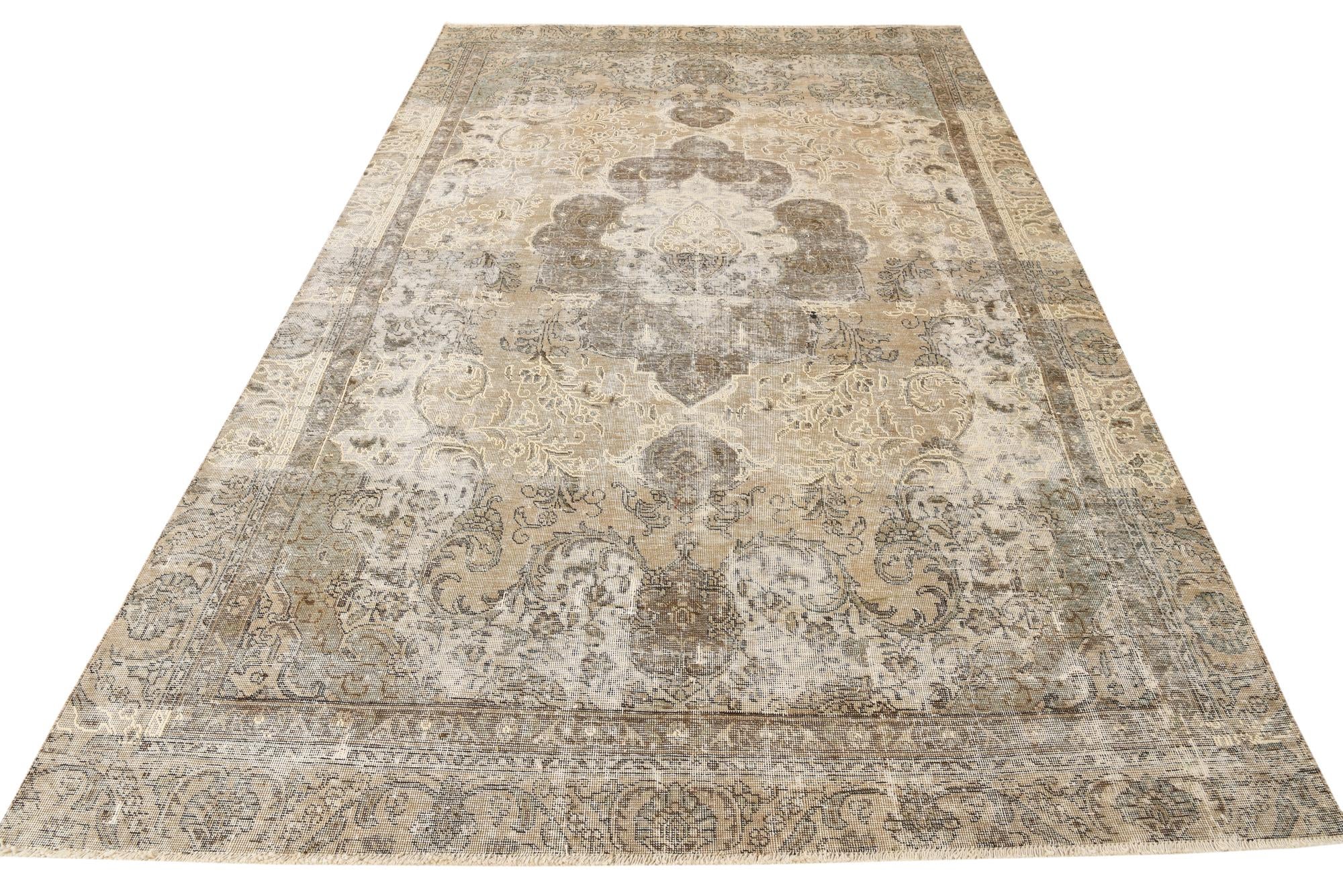 6' 5 x 10' 10 Hand Knotted Ultra Vintage Persian Wool Rug