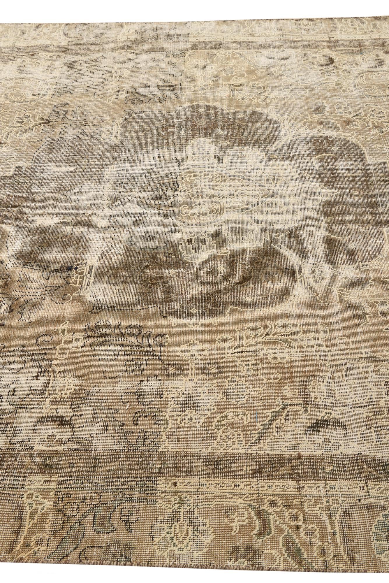 6' 5 x 10' 10 Hand Knotted Ultra Vintage Persian Wool Rug