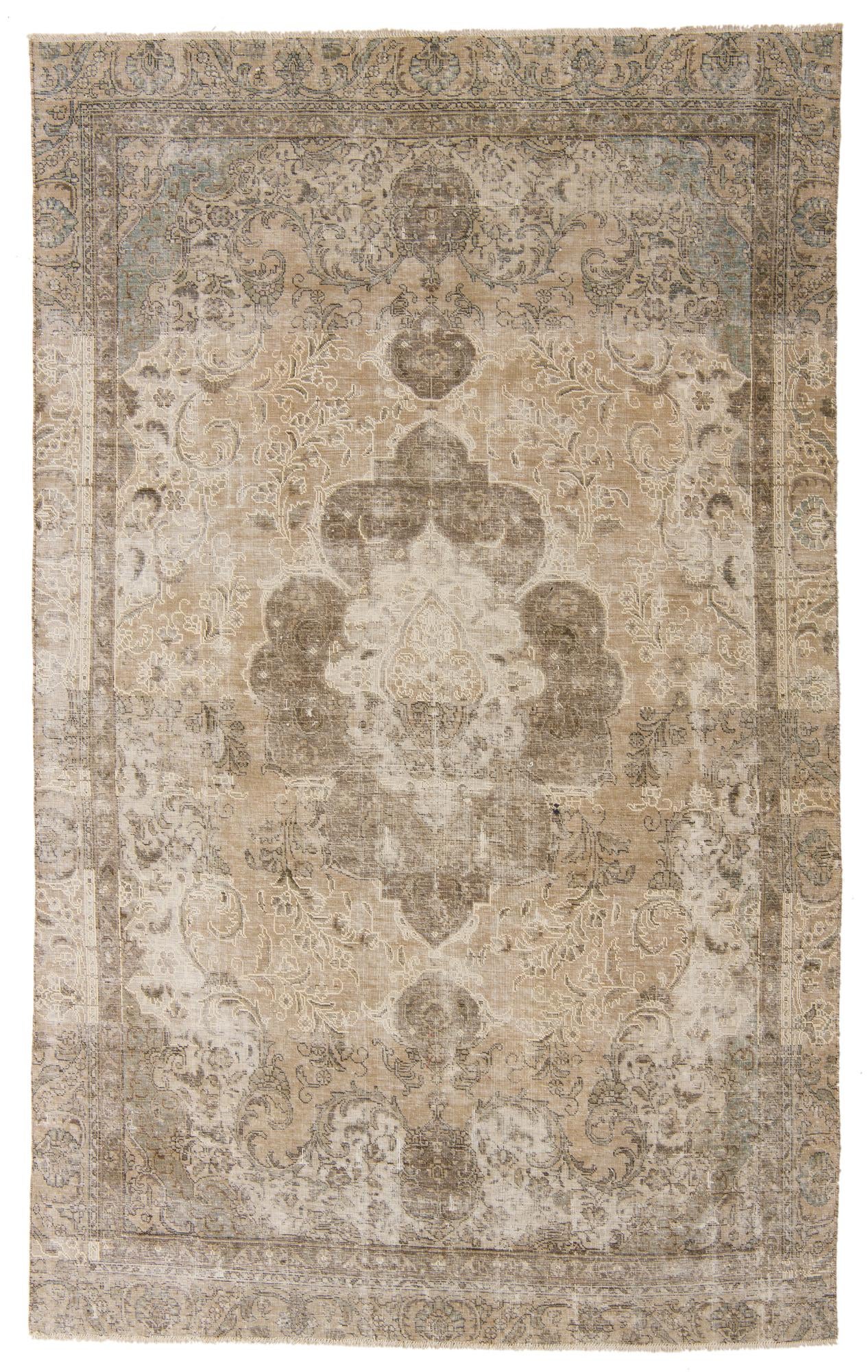 6' 5 x 10' 10 Hand Knotted Ultra Vintage Persian Wool Rug