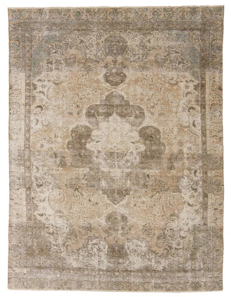 Detail image of 6' 5 x 10' 10 Hand Knotted Ultra Vintage Persian Wool Rug