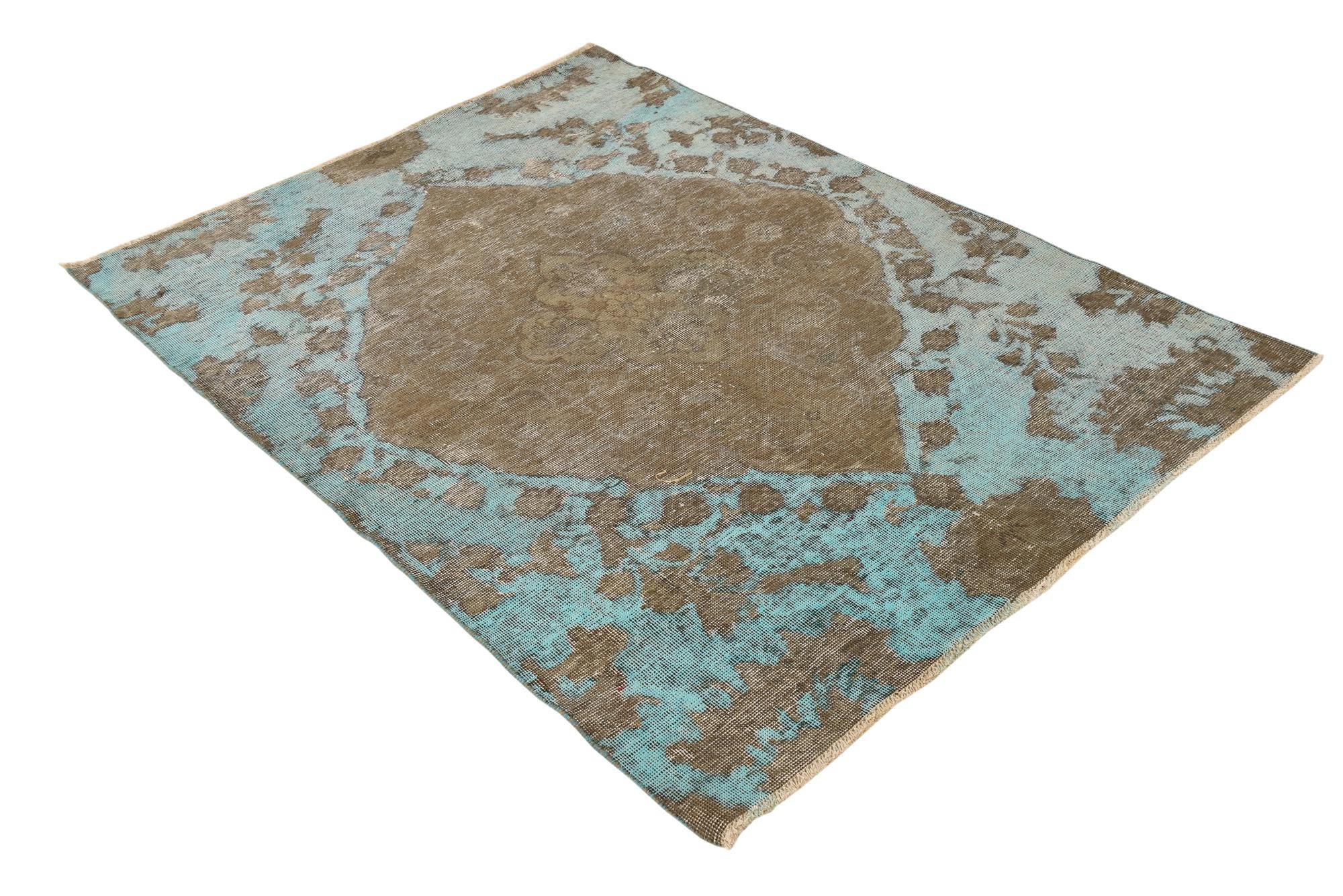 4' 6 x 6' 2 Hand Knotted Ultra Vintage Persian Wool Rug