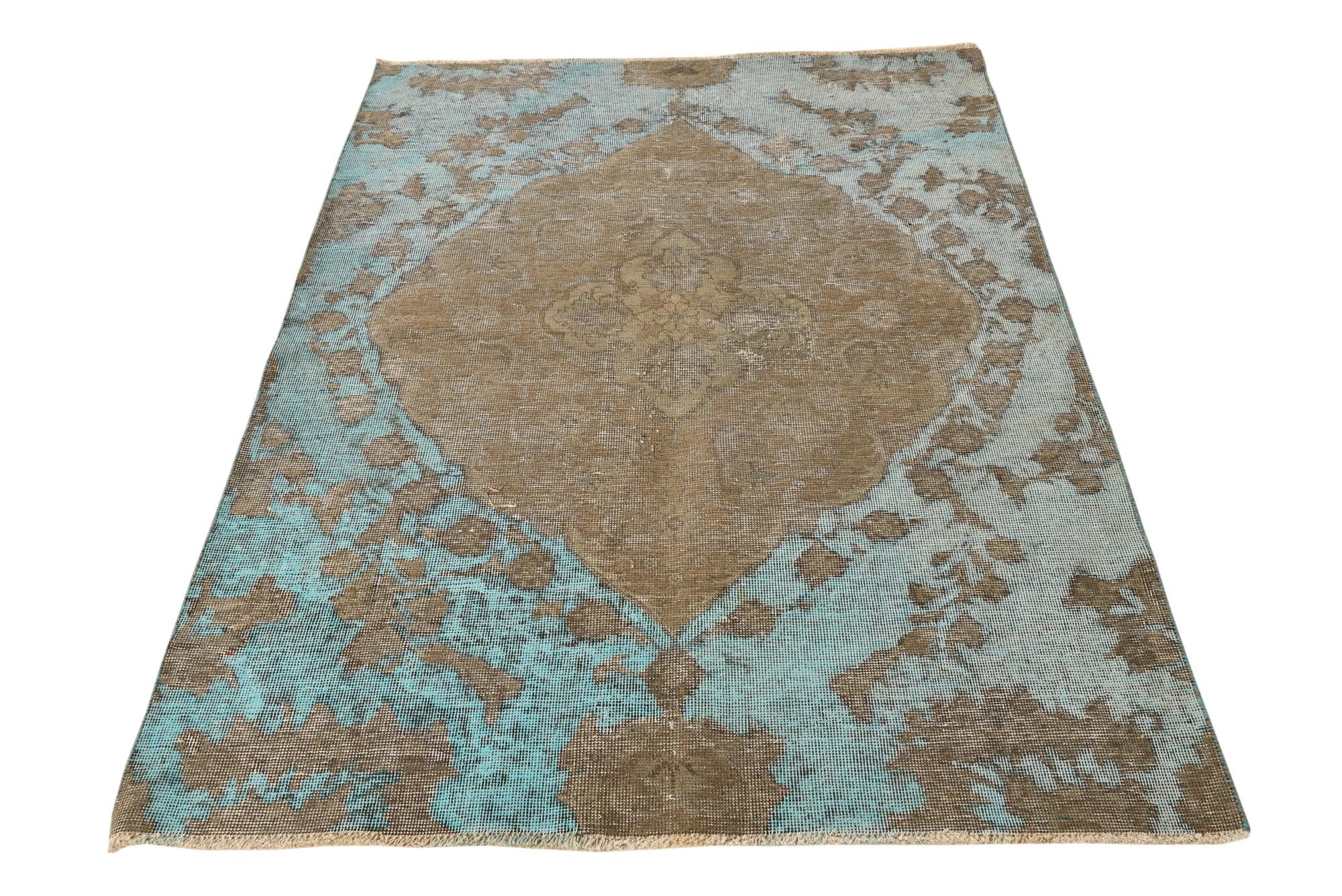4' 6 x 6' 2 Hand Knotted Ultra Vintage Persian Wool Rug